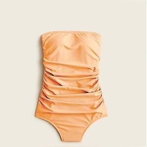 J. Crew Ruched bandeau women’s orange swimsuit